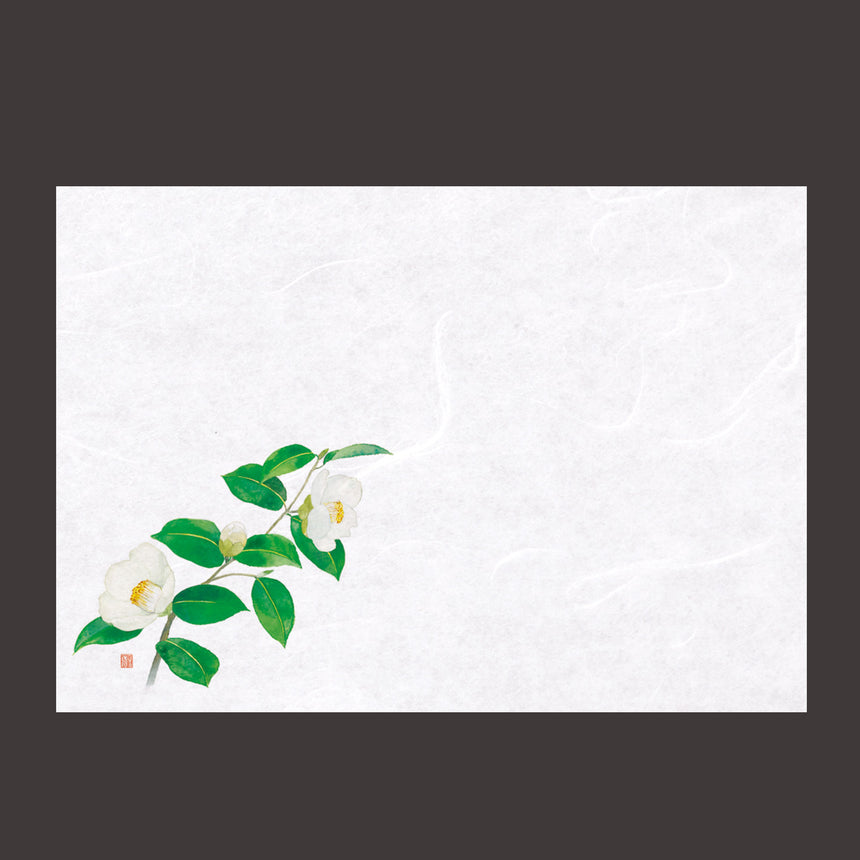 100 pieces of 100cm Unryu Washi paper mats, four seasons, camellia