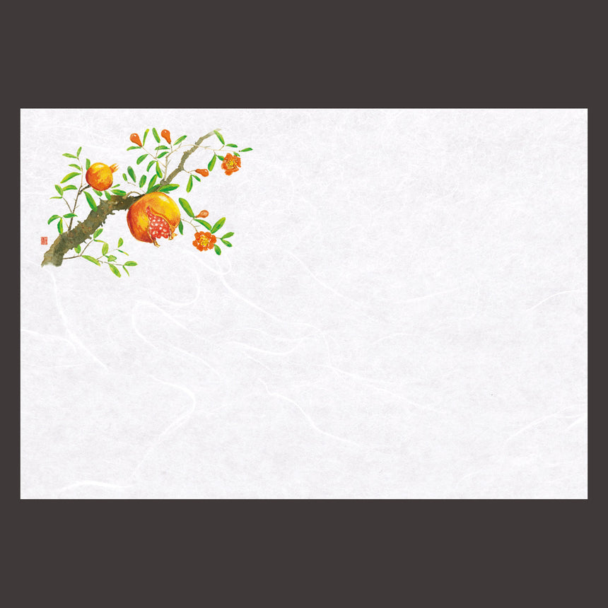 100 pieces of Unryu washi paper kaiseki mats, four seasons, pomegranate