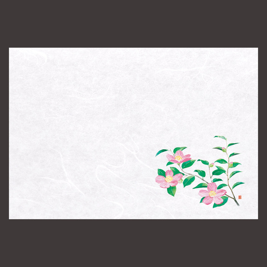 100 pieces of 100cm Unryu Washi Kaiseki Mat, Four Seasons, Camellia