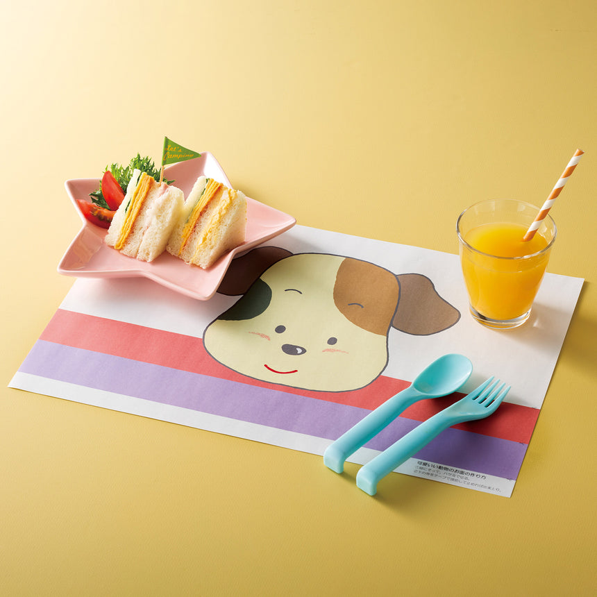 100 sheets of non-fluorescent paper mats for children, dog-shaped