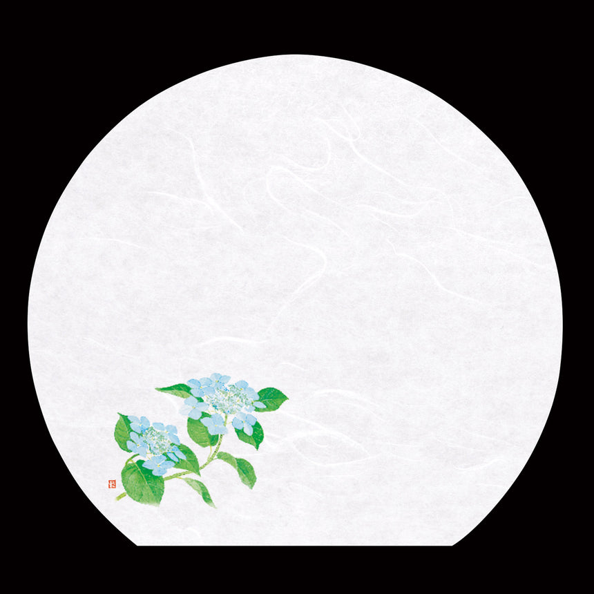 100 pieces of 13-cm half-moon cloud dragon washi kaiseki mat, Kotan, hydrangea