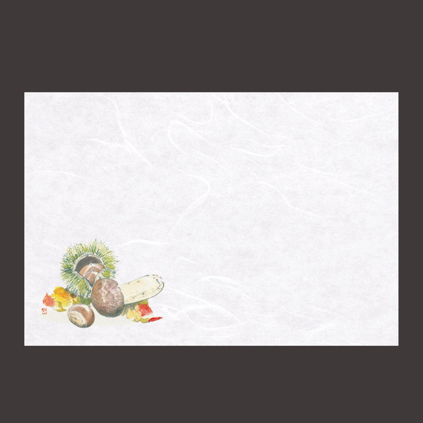 100 pieces of Unryu washi paper kaiseki mat, Kotan, Matsutake mushroom and chestnut