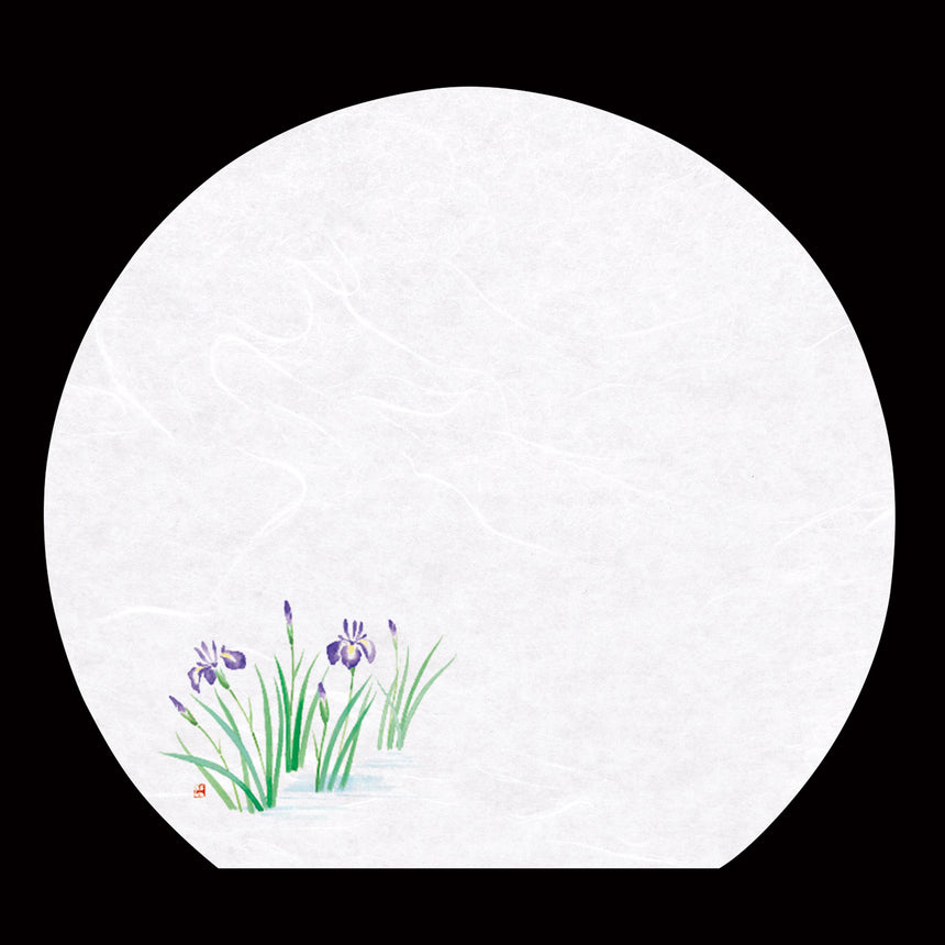 100 pieces of 13-cm half-moon cloud dragon washi kaiseki mat, Kotan, iris