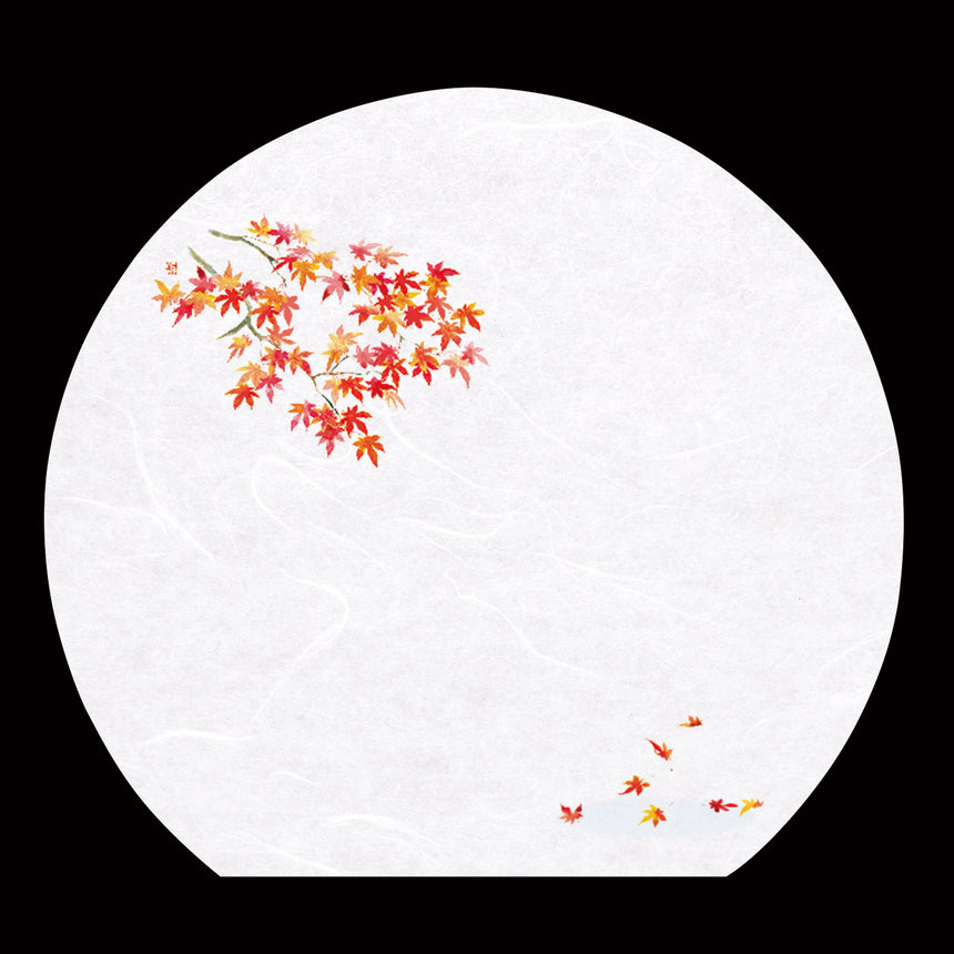 100 pieces of 13-cm half-moon cloud dragon washi kaiseki matte, Kotan, autumn leaves