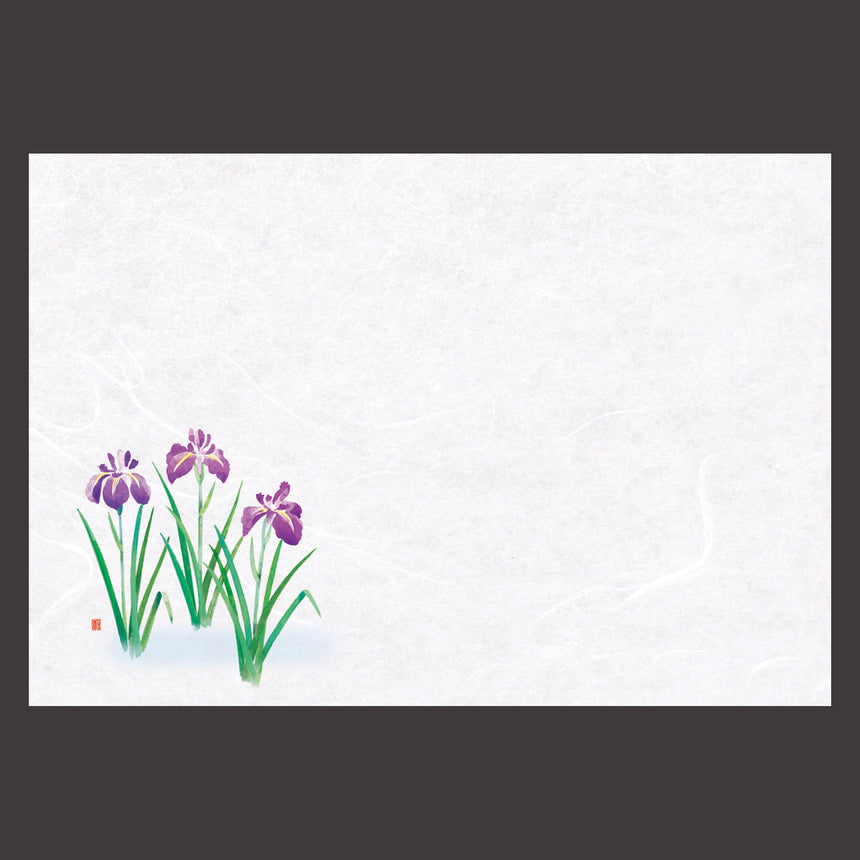 100 pieces of 15cm Unryu Washi Kaiseki Mat, Four Seasons, Iris