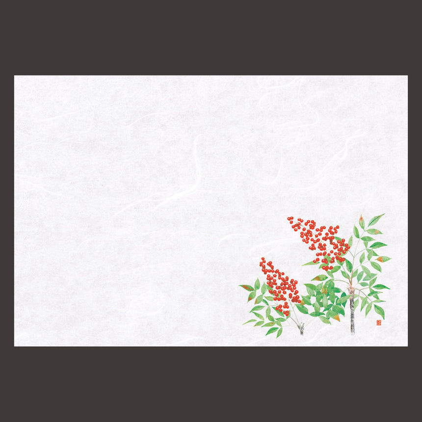 100 pieces of Unryu washi paper kaiseki mat, four seasons, Nanten
