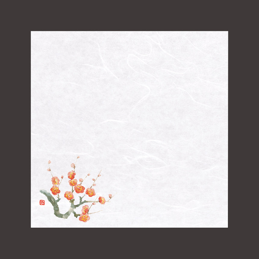 Unryu Washi Paper 4-inch Shikisai Unryu Paper, Plum Blossom, 100 sheets