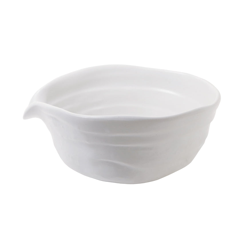 振舞い抹茶碗　片口　白マット