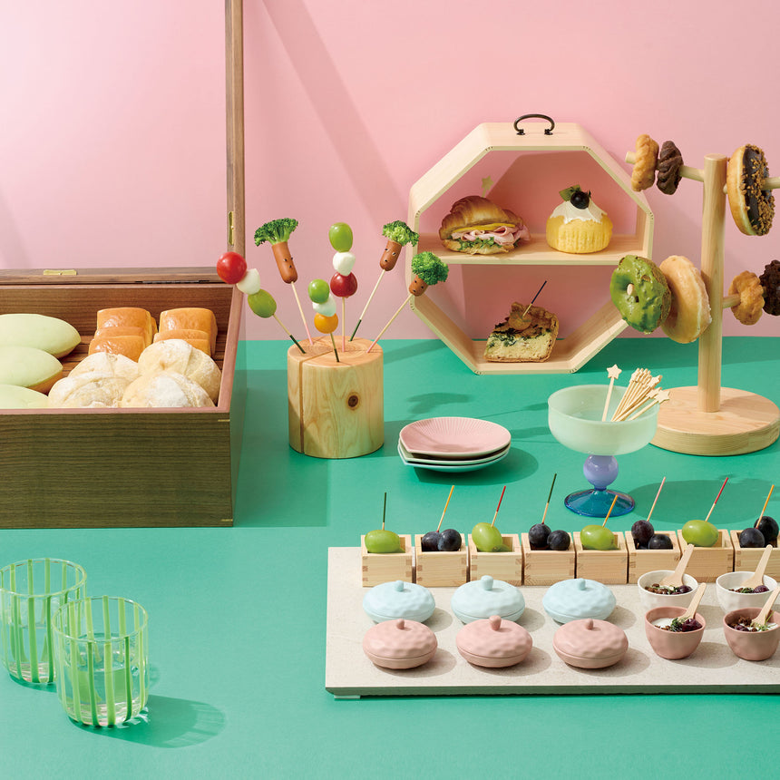 ひのき・曲げ八角手提料理棚