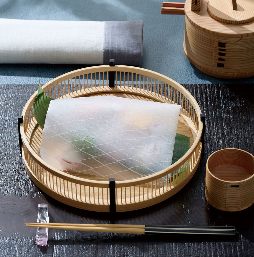 White Bamboo Senjiki Serving Dish, Round