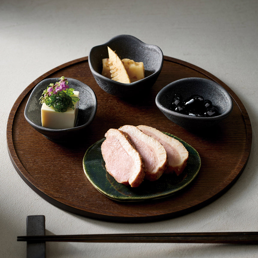 タモ ミニ丸盆　こげ茶