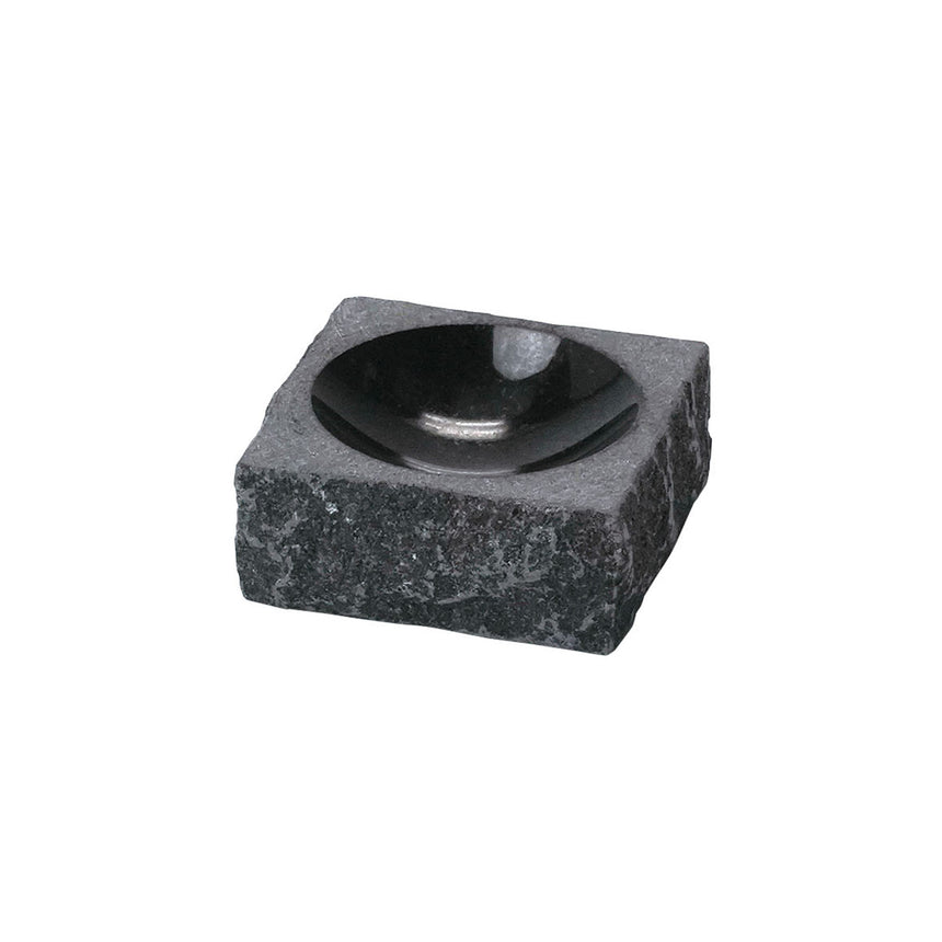 Black granite square bowl (round hole)