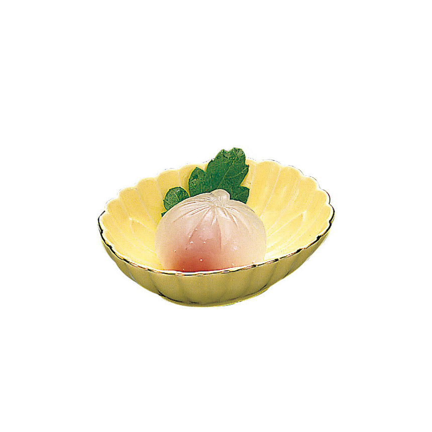 小判型菊皿（黄）