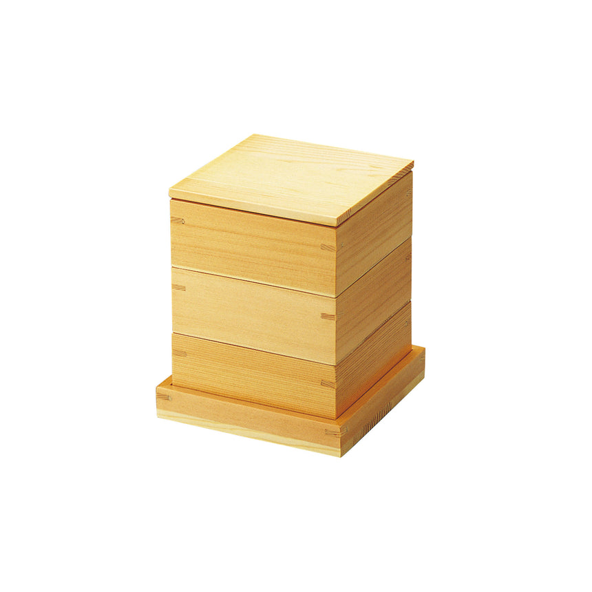 木和美・正角料理箱三段セット（蓋付）
