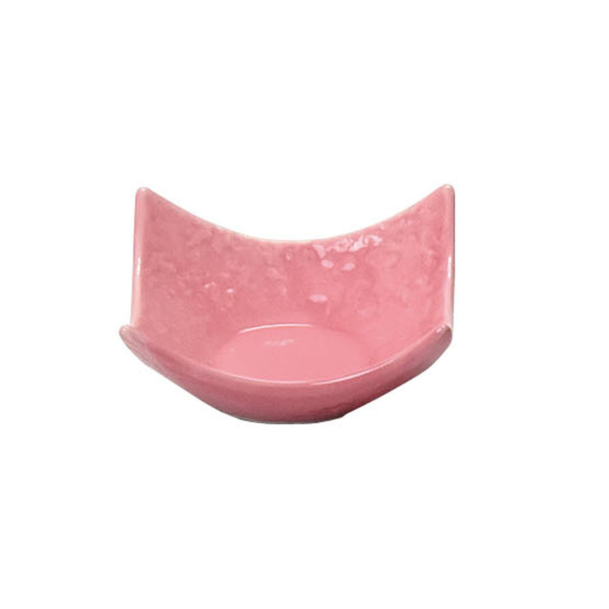 石目調角型珍味入　ピンク