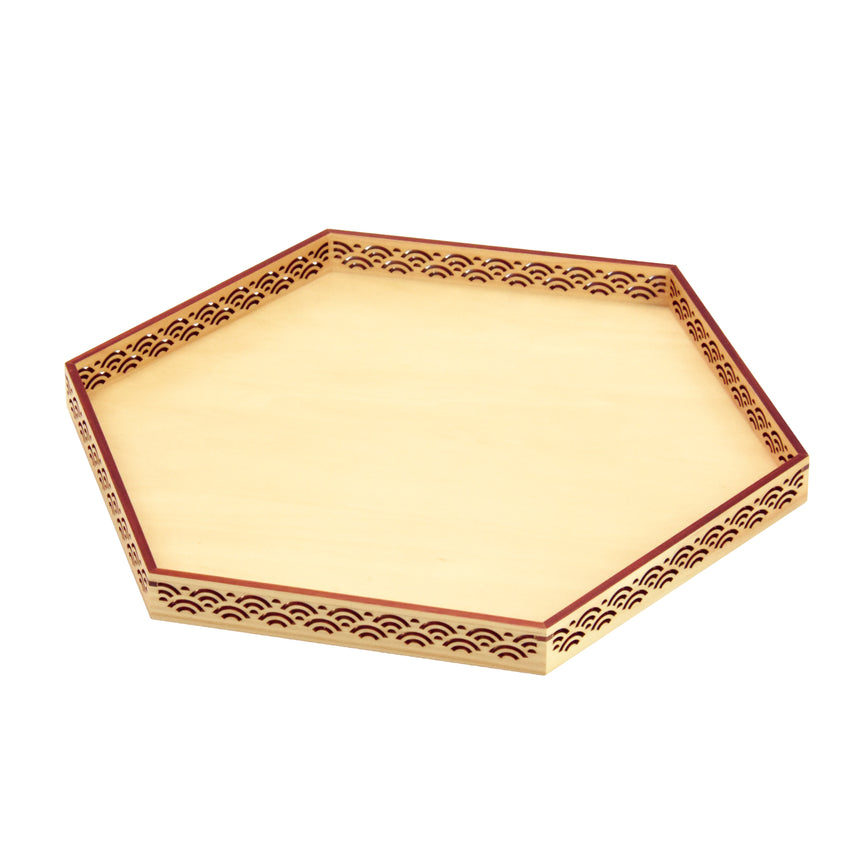 Hinoki Fine Hexagonal Tray, Extra Large