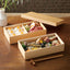 Cypress long rectangular two-tiered food box set