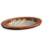 Mirror serving dish with wooden frame, oval [while stocks last]